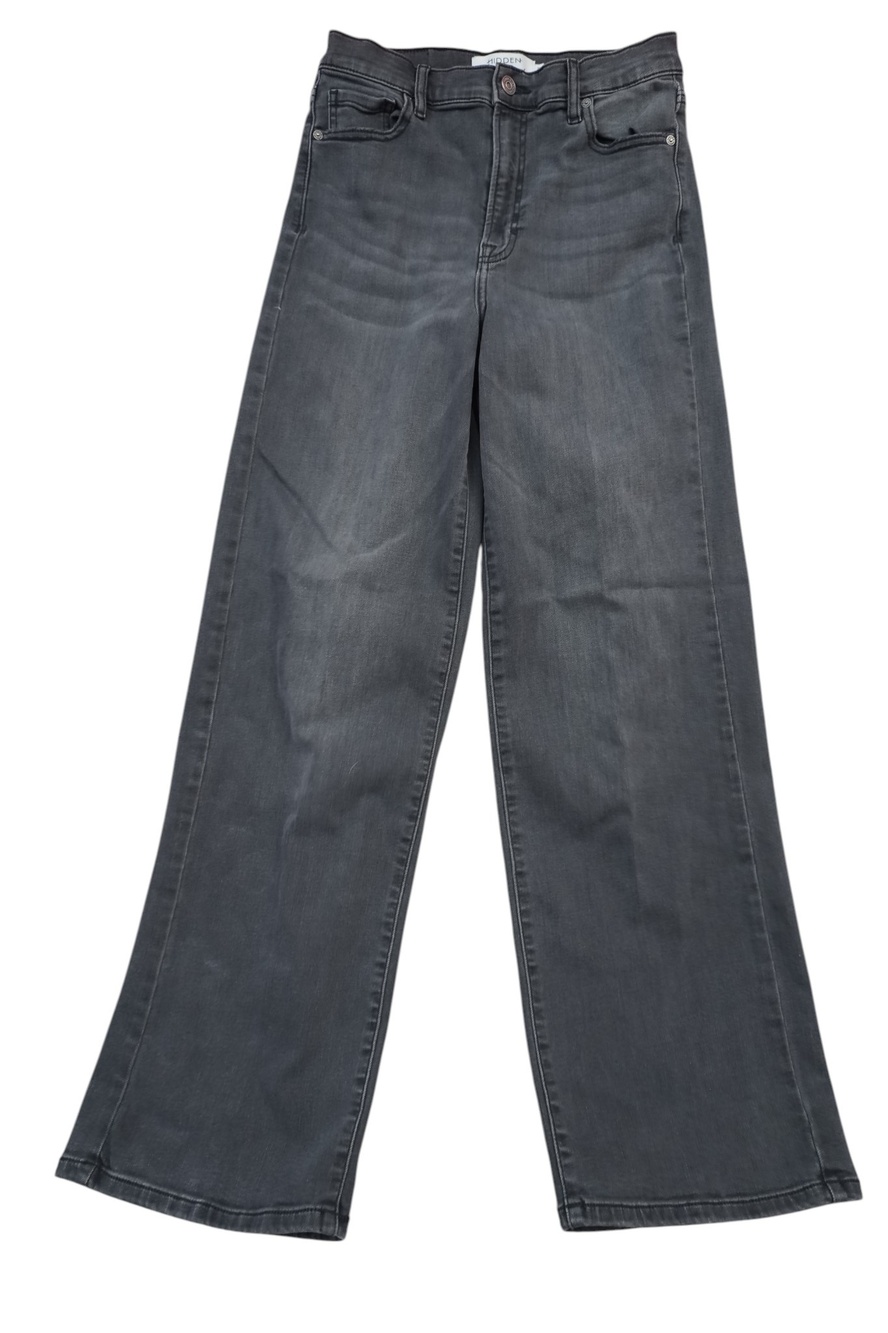 Hidden Logan Dad Jeans Womens 27 Gray Charcoal Wash High Rise Straight Stretch